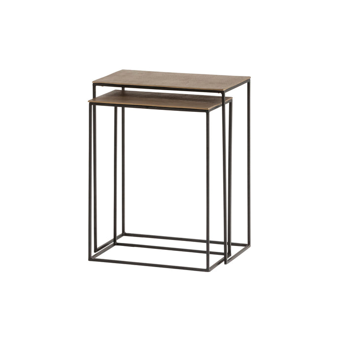 Sidetable Bahrein | Set van 2 | Goud Metaal